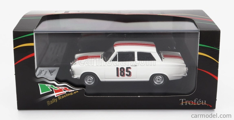 Trofeu Ford england Cortina Gt N 185 Rally Montecarlo 1964 J.manussis - J.uren 1:43 Biela červená