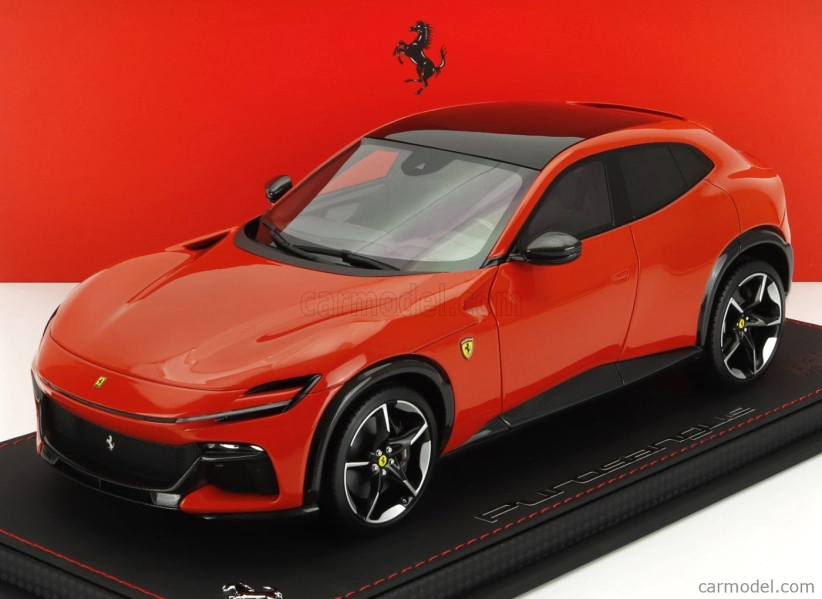 Bbr-models Ferrari Purosangue Suv Panoramic Roof 2022 - Con Vetrina - With Showcase 1:18 Rosso Dino - Světle Červená