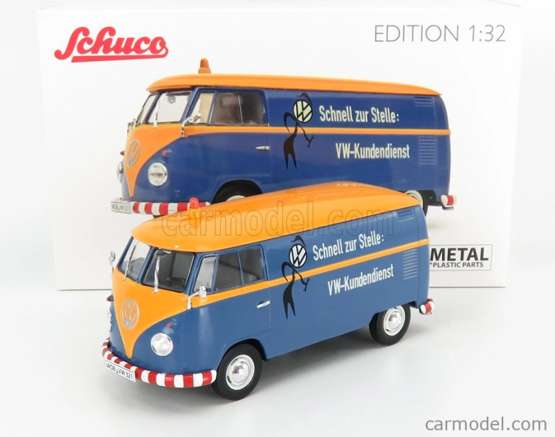 Schuco Volkswagen T1b Van Vw-kundendienst 1962 1:32 Modrá žltá