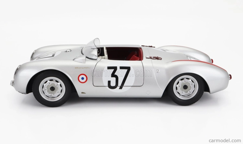 Porsche 550 Rs Spider 1.5l Team Porsche Kg N 37 24h Le Mans 1955 H.polensky - R.von Frankenberg 1:12 Silver