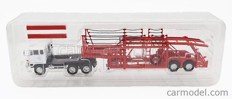 Dd-models Mitsubishi Fuso Fv Truck Car Transporter - Autá nie sú súčasťou balenia 1:64 Červená biela
