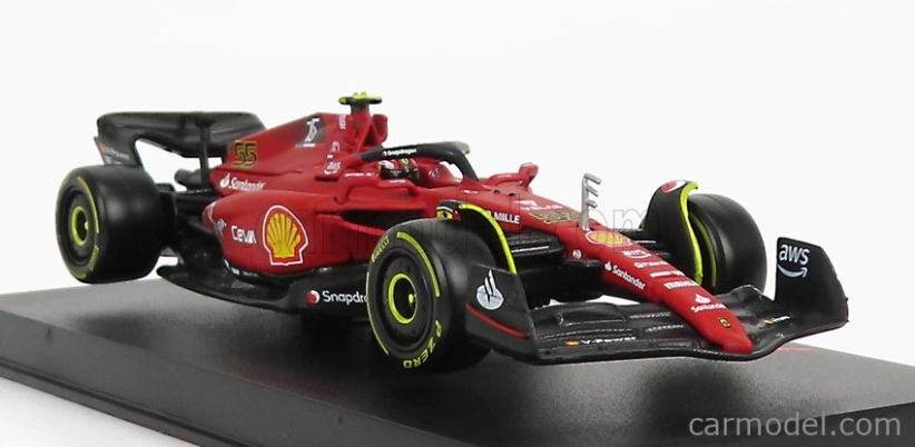 Bburago Ferrari F1-75 Scuderia Ferrari N 55 Season 2022 Carlos Sainz 1:43, červená