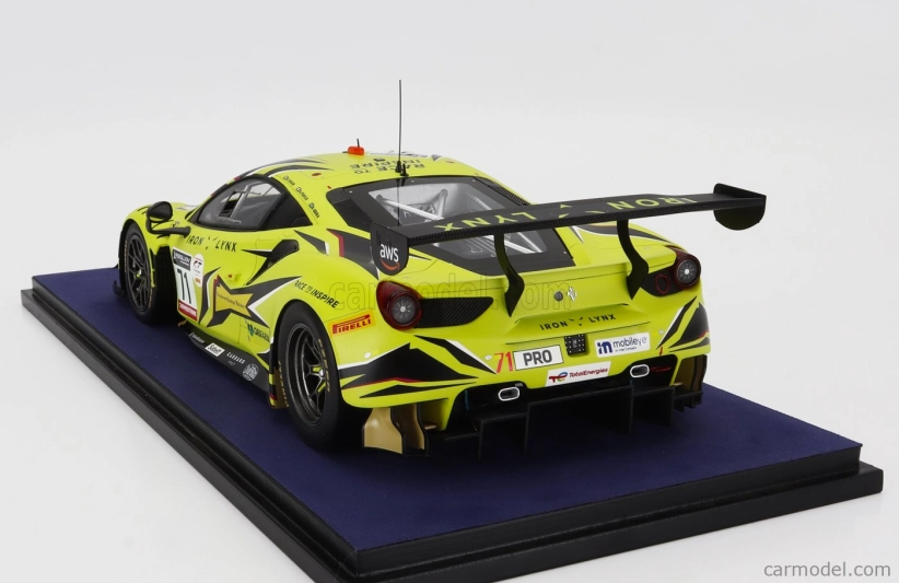Looksmart Ferrari 488 Gt3 Evo 3.9l Turbo V8 Team Iron Lynx N 71 3rd 24h Spa 2022 Antonio Fuoco - Davide Rigon - Daniel Serra - Con Vetrina - With Showcase 1:18 Žlutá Černá