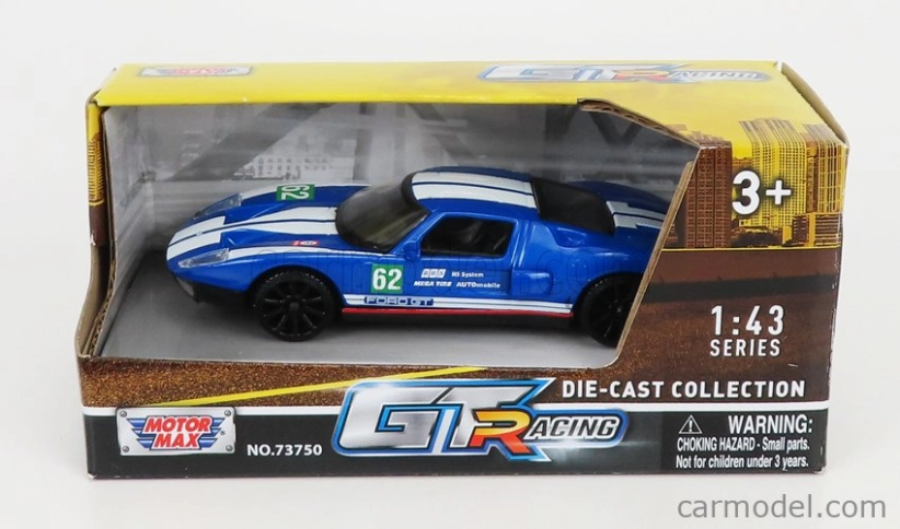 Motor-max Ford usa Gt40 N 62 Racing 1966 1:43 Modrá Bílá