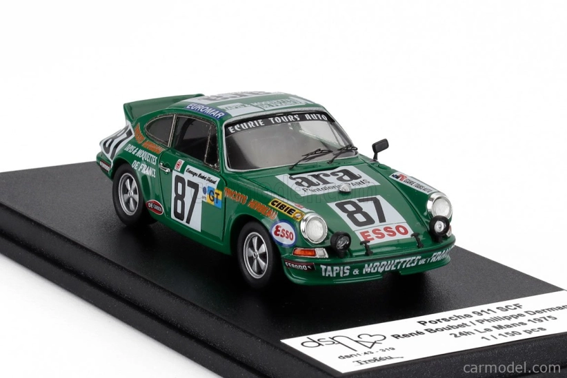 Trofeu Porsche 911 Scf Coupe N 87 24h Le Mans 1975 Rene Boubet - Philippe Dermagne 1:43 Zelená