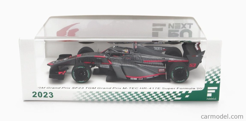 Spark-model Dallara Sf23 Honda M-tec Hr-417e Team Tgm Grand Prix N 53 Super Formula Sezóna 2023 Toshiki Oyu 1:43 Sivá červená