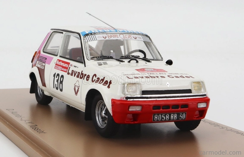 Spark-model Renault R5 Alpine Turbo Gr.2 N 138 Rally 1000 Pistes De Canjuers 1983 D.auriol - J.y.tissiot 1:43 Biela červená