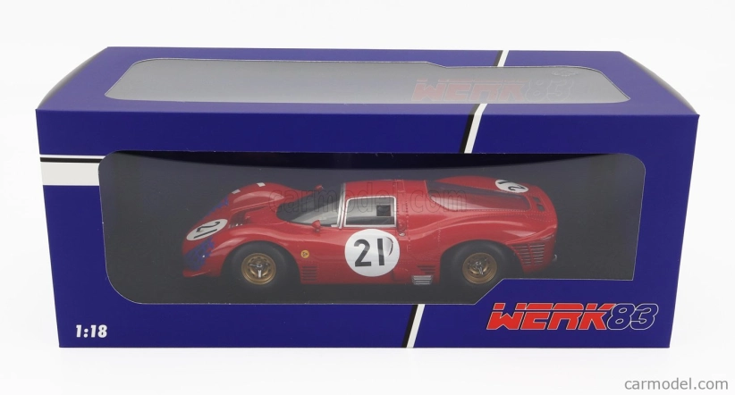 Werk83 Ferrari 330 P3 4.0l V12 Coupe Team Ferrari Sefac N 21 24h Le Mans 1966 Lorenzo Bandini - Jean Guichet 1:18 červená