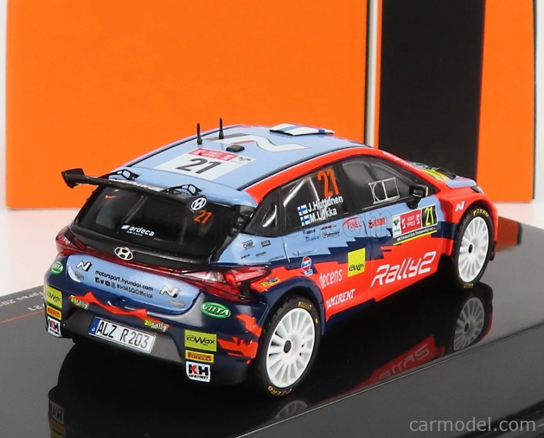 Ixo-models Hyundai I20 N Rally2 Team Hyundai Motorsport N 21 Winner Wrc2 Rally Ypres 2021 J.huttunen - M.lukka 1:43 Svetlo modrá červená zelená