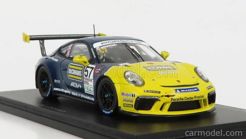 Spark-model Porsche 911 991 Gt3 Cup N 25 Porsche Carrera Cup England Champion 2021 Dan Cammish 1:43 Black Yellow