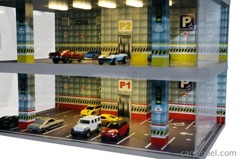 Atlantic Vetrina display box Diorama Parcheggio 4 Piani - Parking 4 Floor - Cars Not Included - Lungh.lenght Cm 43.0 X Largh.width Cm 25.0 X Alt.height Cm 56.0 1:64 Různé