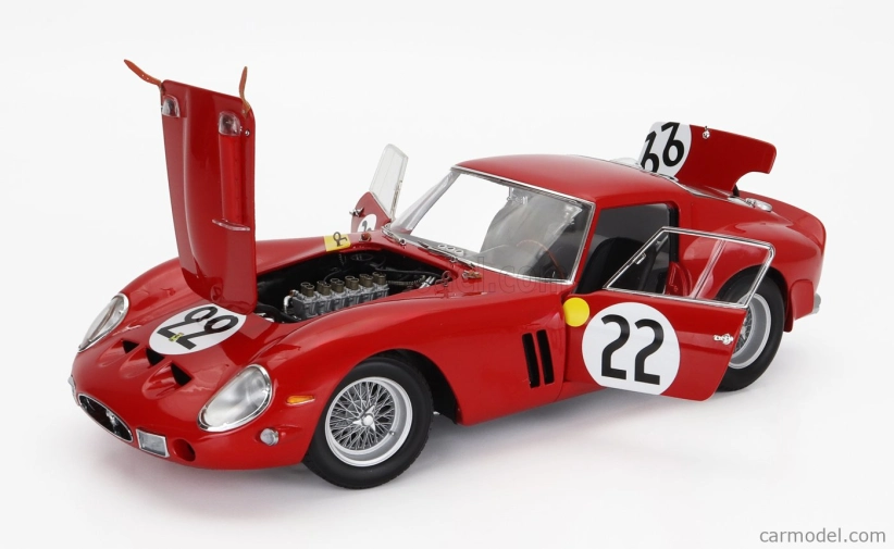 Kyosho Ferrari 250 Gto 3.0l V12 Team Equipe Nationale Belge N 22 1:18, červená