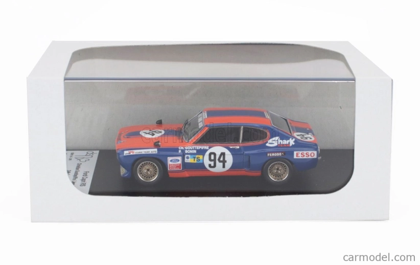 Trofeu Ford england Capri 2600 Rs Team Ecurie Tours Auto N 94 24h Le Mans 1975 Christian Gouttepiffre - Jean Pierre Bodin 1:43 Modrá Oranžová
