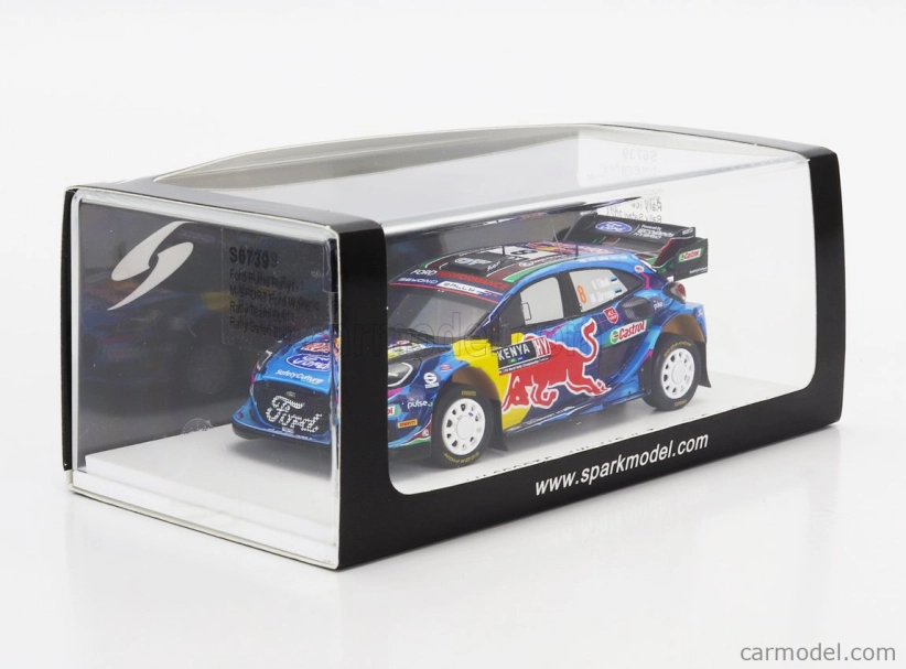 Spark-model Ford Anglicko Puma Rally1 Team Ford World Rally M-sport N 8 6. rally Safari 2023 Ott Tanak - Martin Jarveoja 1:43 Modrá Žltá Červená