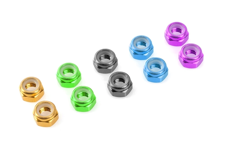 Hliníkové Nylon STOPmatky M3 - fialová - 10 ks.