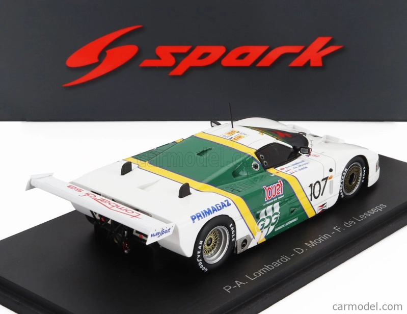 Spark-model Spice Se87c 3.3l V8 Team P.a.lombardi N 107 24h Le Mans 1990 Pierre Alain Lombardi - Denis Morin - Ferdinand De Lesseps 1:43 Bílá Zelená