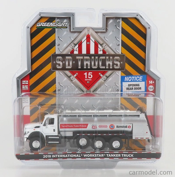 Greenlight International Workstar Tanker Truck Fuel 4-assi 2018 1:64 Bílé Stříbro