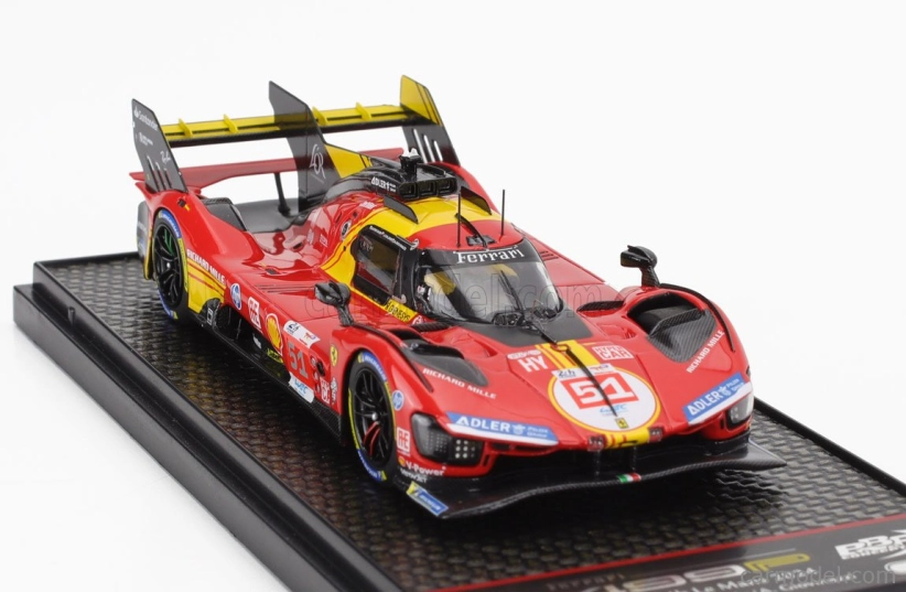 Bbr-models Ferrari 499p 3.0l Turbo V6 Team Ferrari Af Corse N 51 3. 24h Le Mans 2024 Alessandro Pier Guidi - James Calado - Antonio Giovinazzi 1:43 Červená Žltá Čierna