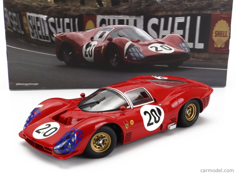 Werk83 Ferrari 330 P3 4.0l V12 Coupe Ch.0848 Team Ferrari Sefac N 20 24h Le Mans 1966 Ludovico Scarfiotti - Mike Parkes 1:18 Red