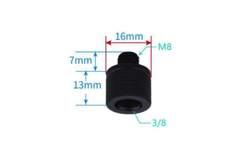 3/8" Female to M8 Male Screw