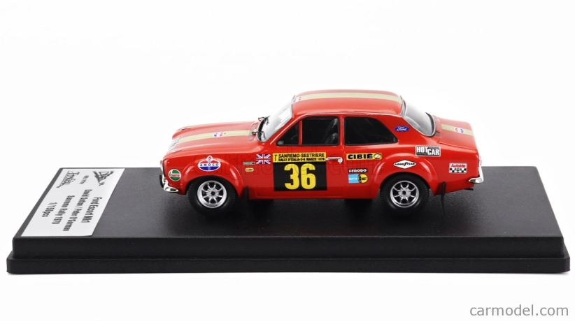 Trofeu Ford england Escort Mki (nočná verzia) N 36 Rally Sanremo 1970 David Sutton - Peter O'gorman 1:43 Červená