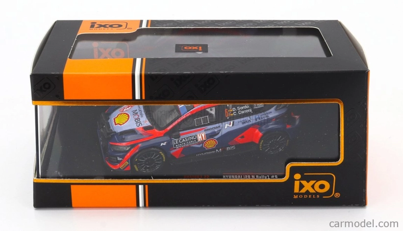 Ixo-models Hyundai I20 N Rally1 Team Shell Mobis Wrt (nočná verzia) N 6 7th Rally Montecarlo 2023 Dani Sordo - Candido Carrera 1:43 2 Tones Blue Red