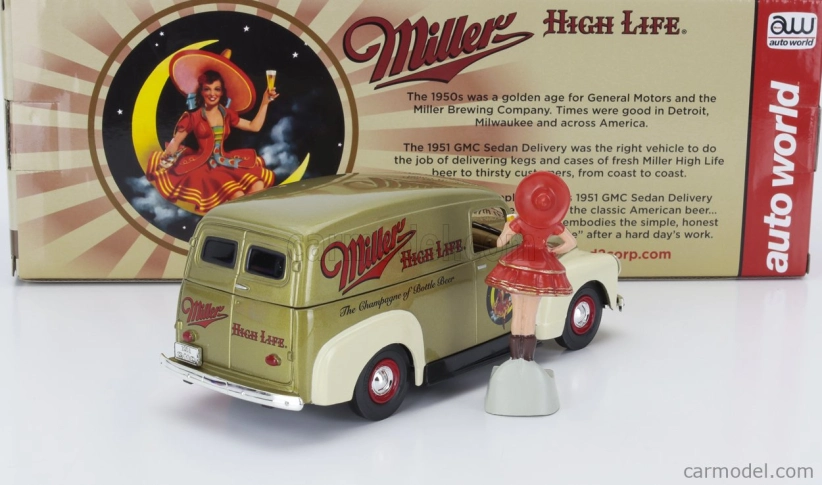 Autoworld GMC Dodávka s figúrkou Millera 1951 1:24 Zlato