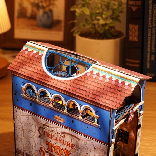 RoboTime 3D skladačka Zarážka na knihy Miniatúra domčeka Hračkárstvo plné pokladov