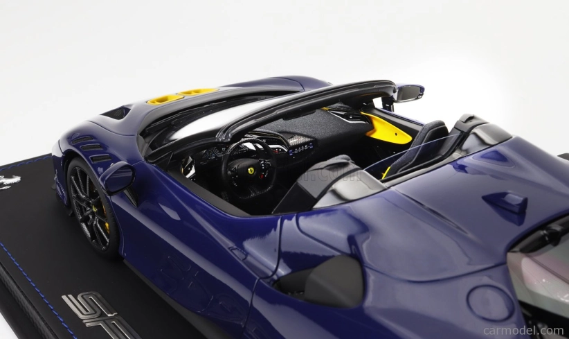 Bbr-models Ferrari Sf90 Xx Stradale Spider 2024 - Con Vetrina - With Showcase 1:18 Blu Elettrico - Modrá Žlutá