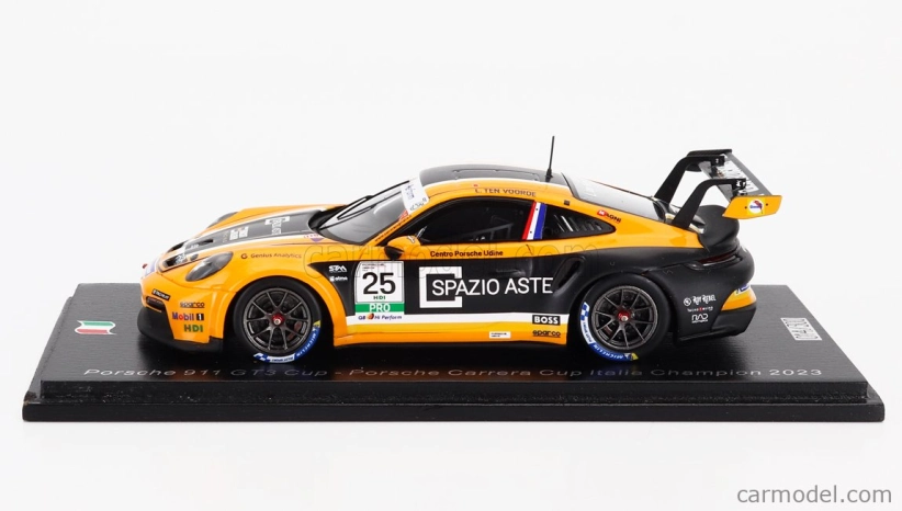 Spark-model Porsche 911 992 Gt3 Cup N 25 Porsche Carrera Cup Italy Champion 2023 Larry Ten Voorde 1:43 Oranžová Černá