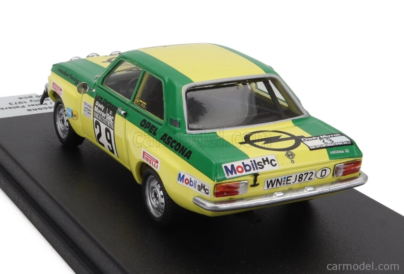 Trofeu Opel Ascona 1.9 Sr (night Version) N 29 8th Rally Rac Lombard 1973 Lars Carlsson - Peter Petersen 1:43 Zelená Žlutá