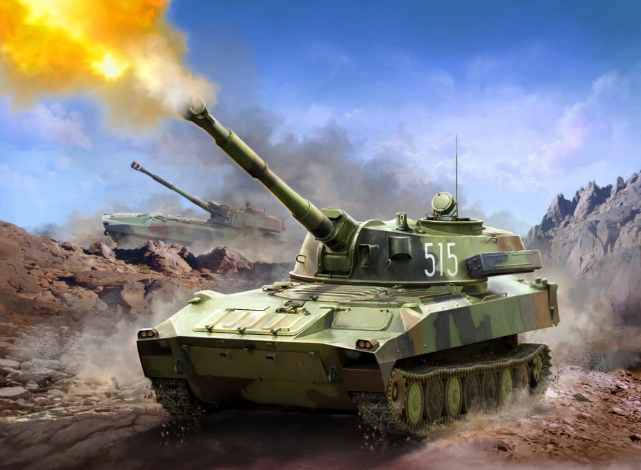 Zvezda Snap Kit – 2S1 Gvozdika 122 mm (1:100)