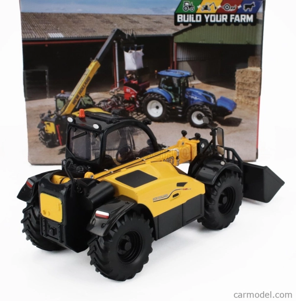 Britains New holland Th7.4z Panoramatický teleskopický traktor Ruspa Gommata - škrabák - Elevatore 1:32 Black Yellow
