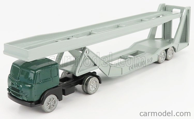 Officina-942 Fiat 682 T2 Truck Bisarca Car Transporter 1955 1:76 zelená strieborná