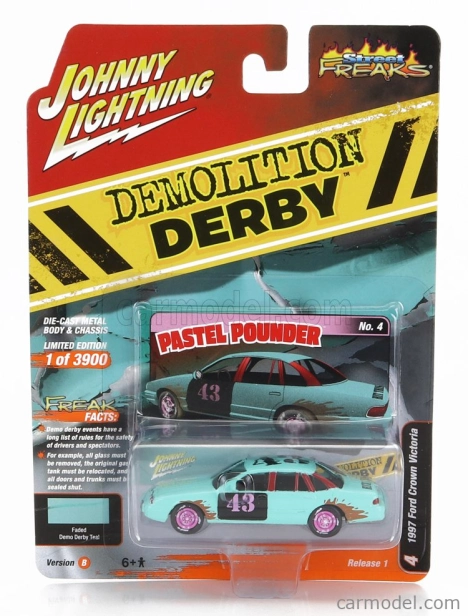 Johnny lightning Ford usa Crown Victoria N 43 Demilition Derby 1997 1:64 Light Blue Black