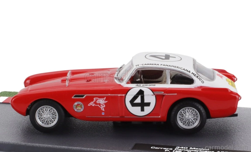 Edicola Ferrari 340 Mexico Vignale Coupe N 4 Rally Carrera Panamericana 1953 Phil Hill - Richie Ginther 1:43 Červená biela