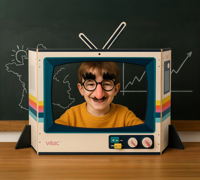 Vilac Dřevěné divadlo Retro televize