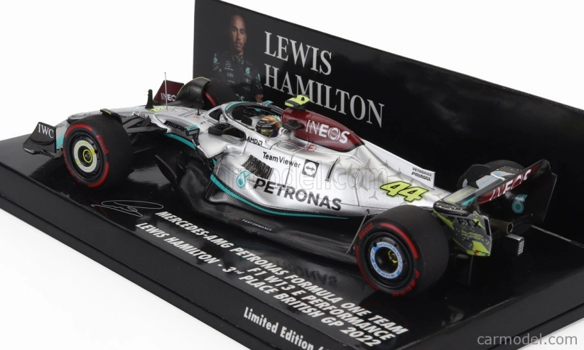 Minichamps Mercedes gp F1 W13e Team Mercedes-amg Petronas F1 N 44 3rd Silverstone British Gp 2022 Lewis Hamilton 1:43 Stříbrná Zelená