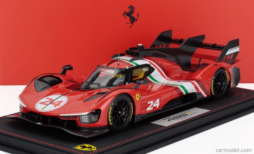 Bbr-models Ferrari 499p 3.0l Turbo V6 N 24 Modificata Launch Version 2023 - Con Vetrina - With Showcase 1:18 Červená Bílá Černá