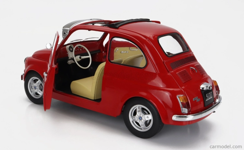 Fiat 500 F Custom 1968 v mierke 1:12 červený