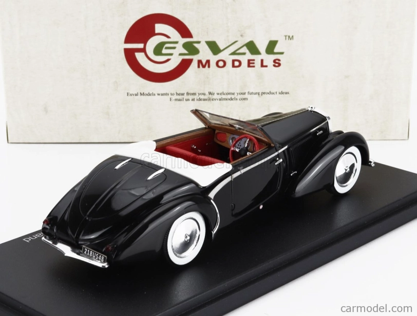 Esval model Delage D6-70 Cabriolet Letourneur & Marchand Open 1939 1:43 Black