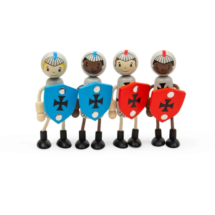Bigjigs Toys Sada drevených postavičiek Stredovekí rytieri