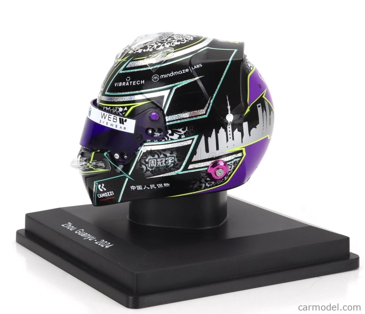 Spark-model Bell helmet Casco Helmet F1 Zhou Guanyu Team Stake Kick Sauber N 24 Season 2024 1:5 Black