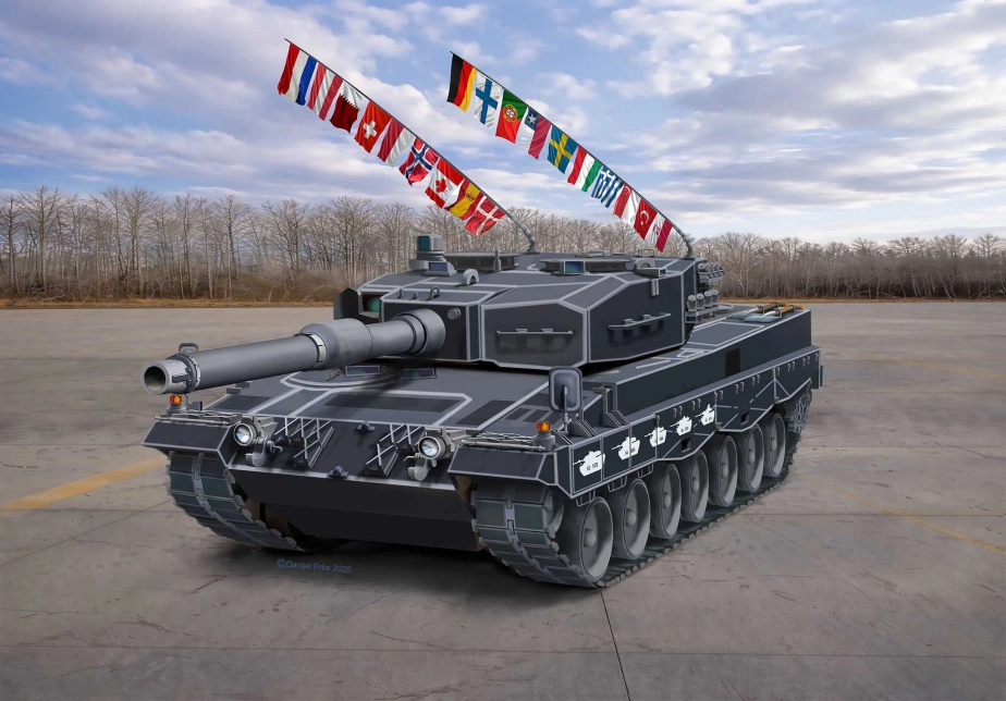 Plastic ModelKit tank 03368 - Leopard 2A4 - Special Decoration 40th Anniversary (1:35)