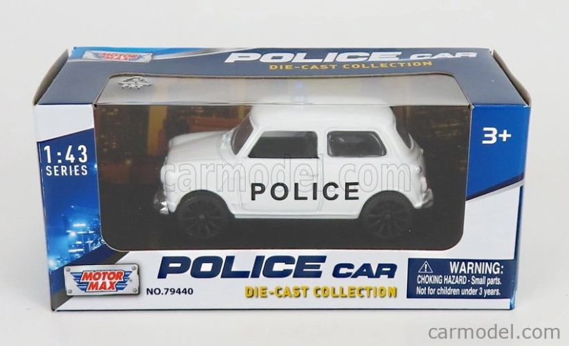 Motor-max Mini Cooper Police 1965 1:43 biely