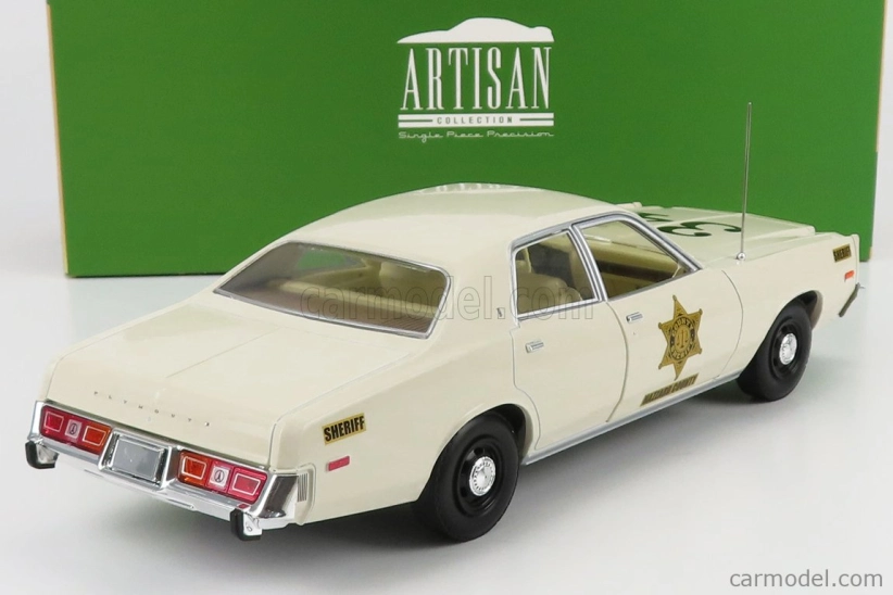 Greenlight Plymouth Fury Hazzard Police Hazzard County 1977 1:18 Bílá