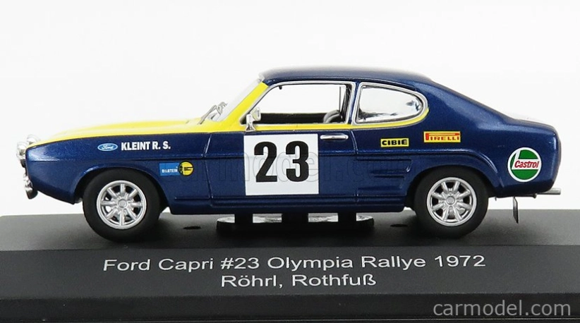 Cmr Ford england Capri 2600 Gt N 23 Rally Olympia Erc 1972 W.rohrl - H. Rothfuß 1:43 Modrá Žlutá