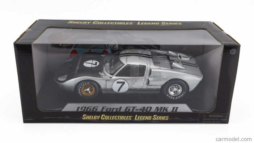 Shelby-collectibles Ford usa Gt40 Mkii 7.0l V8 Team Alan Mann Racing Ltd. N 7 24h Le Mans 1966 G.hill - B.muir 1:18 Silver Black