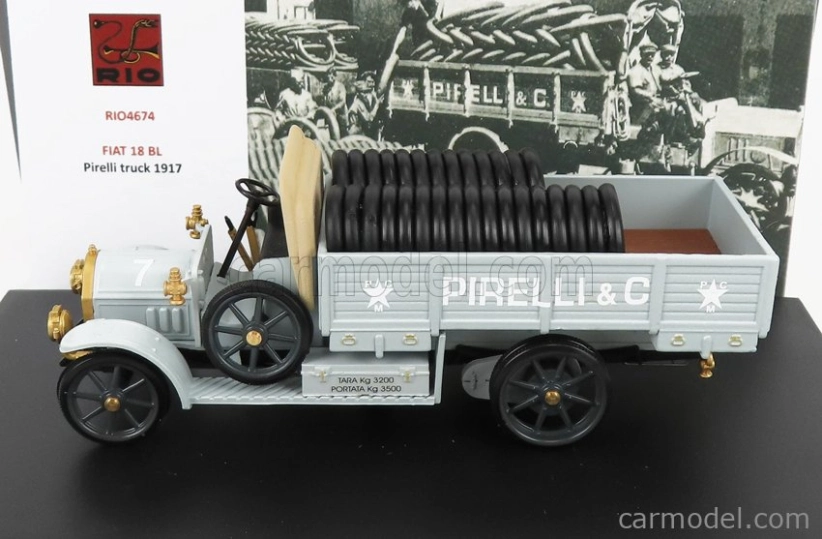 Rio-models Fiat 18bl Truck Pirelli & C. 1917 1:43 Světle Modrá