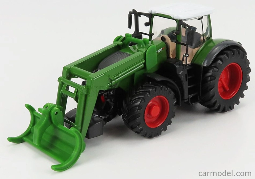 Bburago Fendt Vario 1050 Tractor With Front Logging Grab 2016 1:50 zelená sivá červená